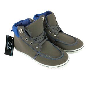 GX Boys Sneakers High Top Faux Leather Gray Lace Up Gray Blue Size 13